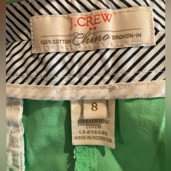 Green J Crew chino shorts size 8 preppy old quiet money summer - Picture 3 of 6